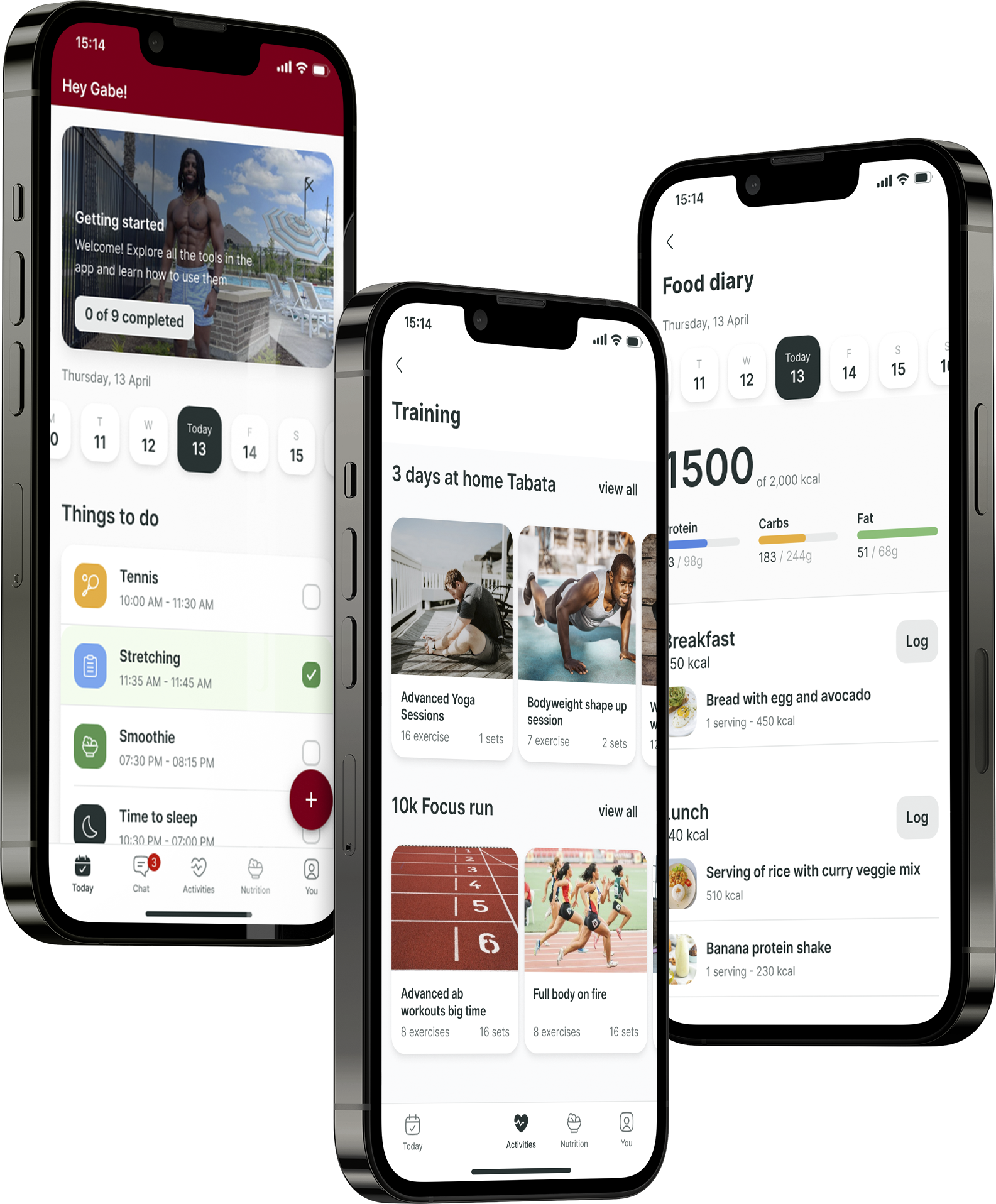 A mockup of the coaching app showcasing the features.